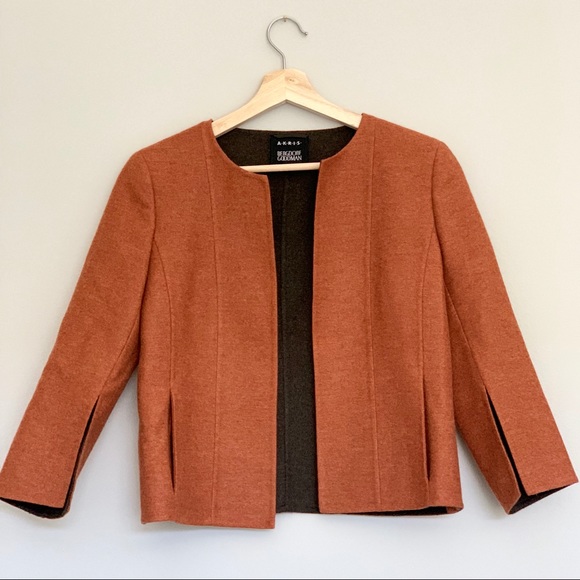 Akris Jackets & Blazers - Akris 100% Cashmere Open Face Blazer Jacket Orange